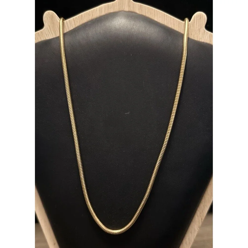 Vintage Sarah Coventry Snake Chain Necklace Sleek Gold Tone 36”